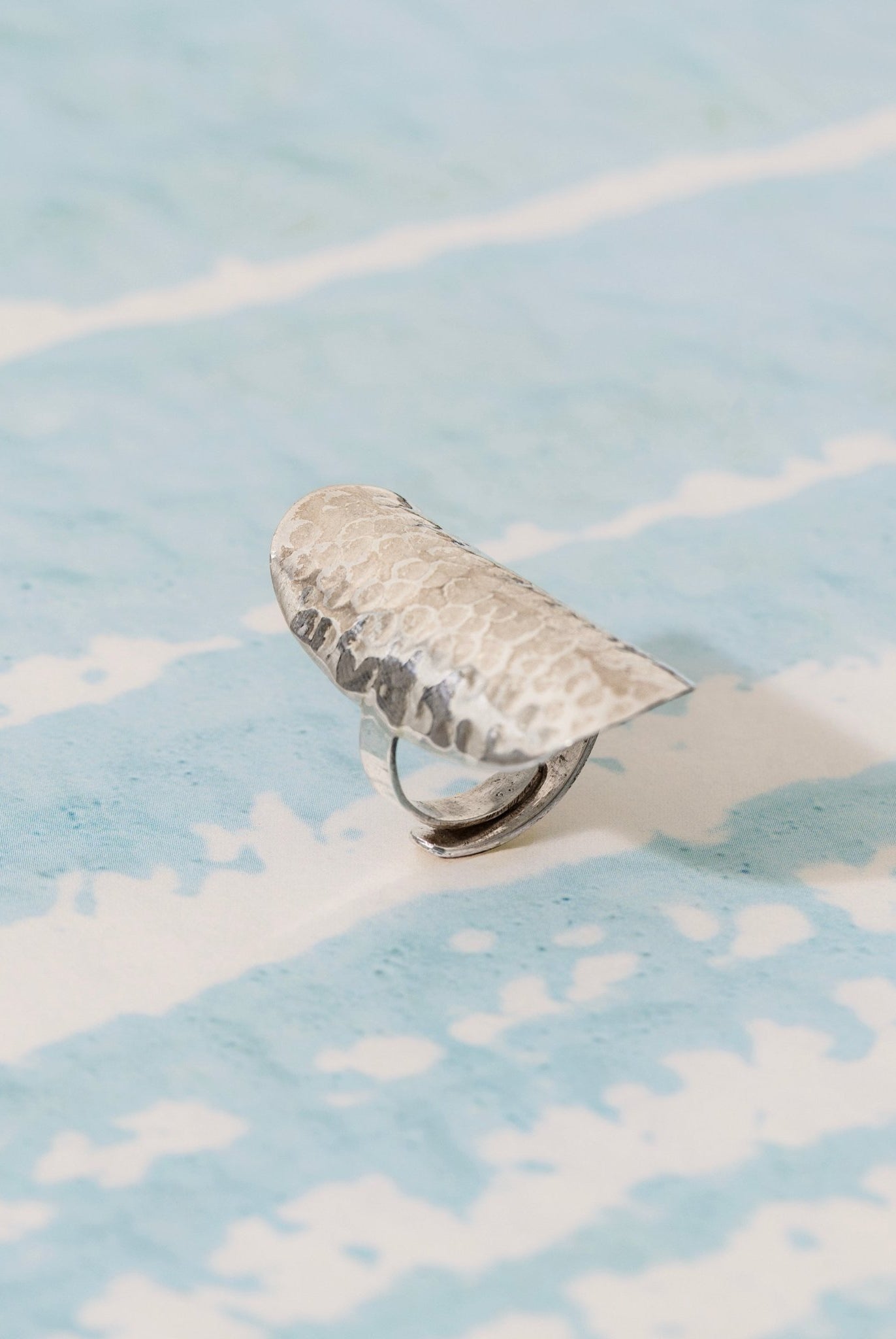 Hammered Long Ring - CiceroniRingUnbent