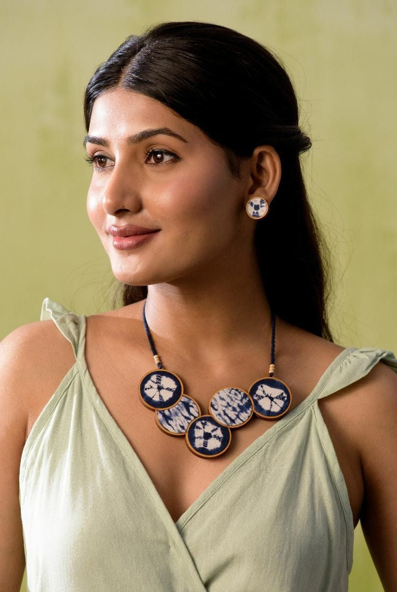 Hand Painted Connected Circle Necklace - CiceroniNecklaceWhe by Abira
