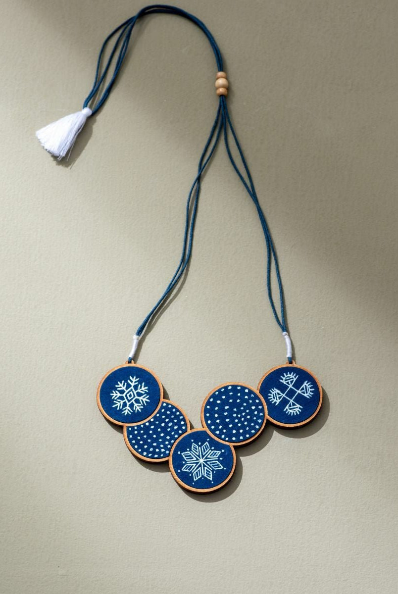 Hand Painted Connected Circle Necklace - CiceroniNecklaceWhe by Abira