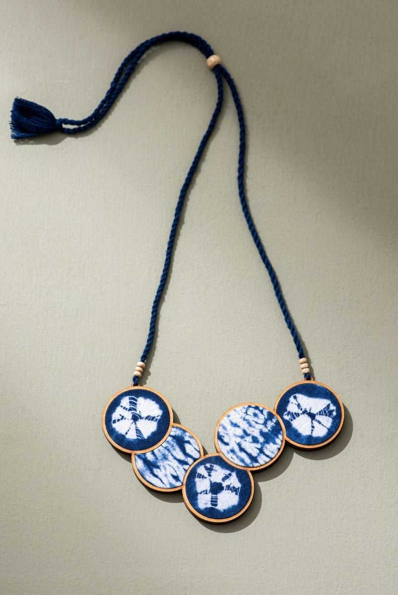 Hand Painted Connected Circle Necklace - CiceroniNecklaceWhe by Abira