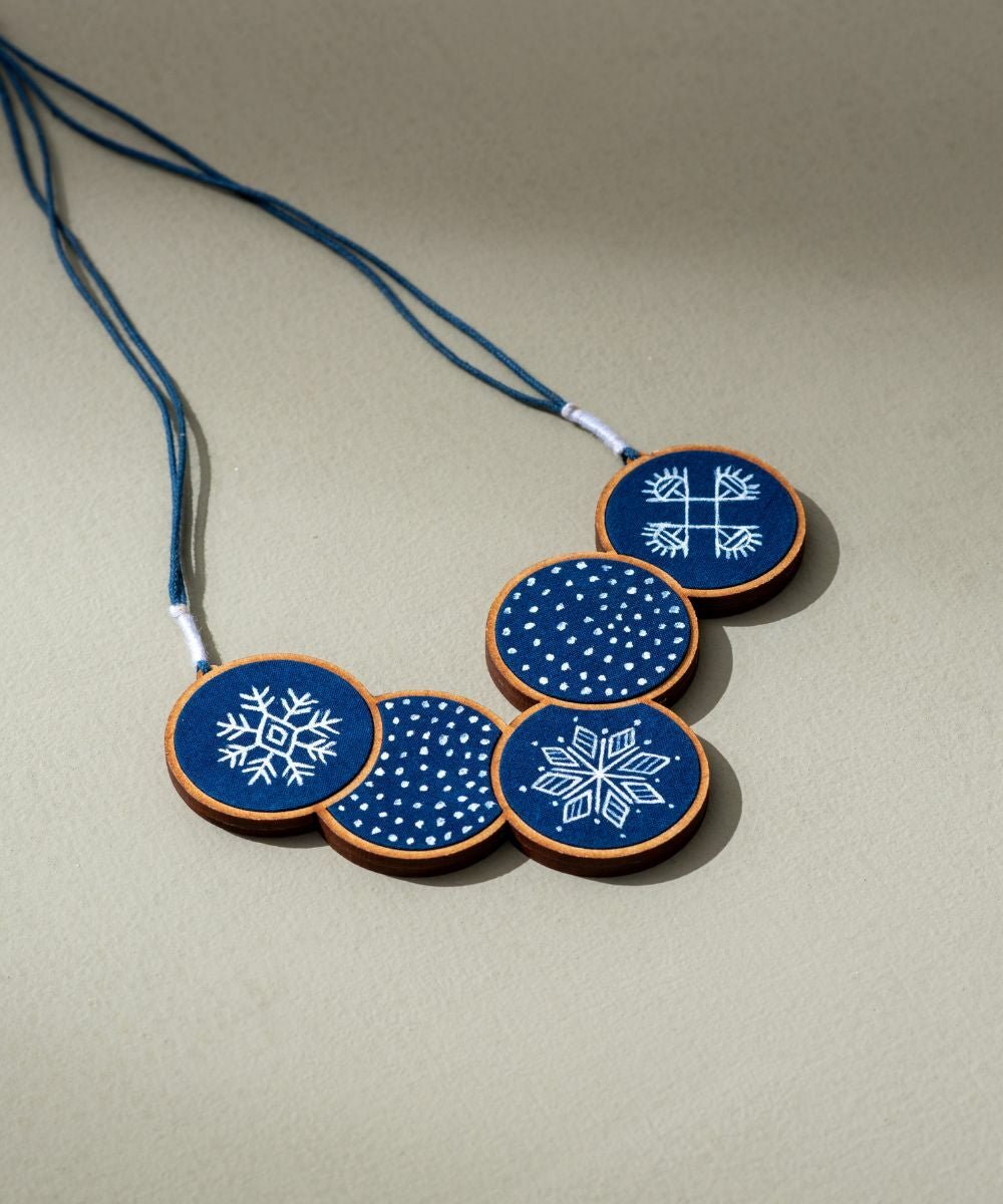 Hand Painted Connected Circle Necklace - CiceroniNecklaceWhe by Abira