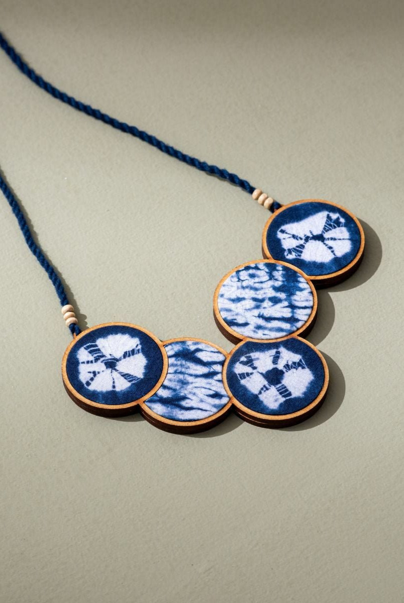 Hand Painted Connected Circle Necklace - CiceroniNecklaceWhe by Abira