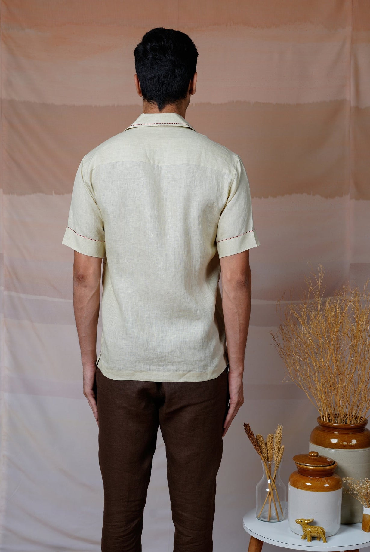 Hands at Work - Hand Embroidered Unisex Linen Shirt - CiceroniShirtsCultura Studio