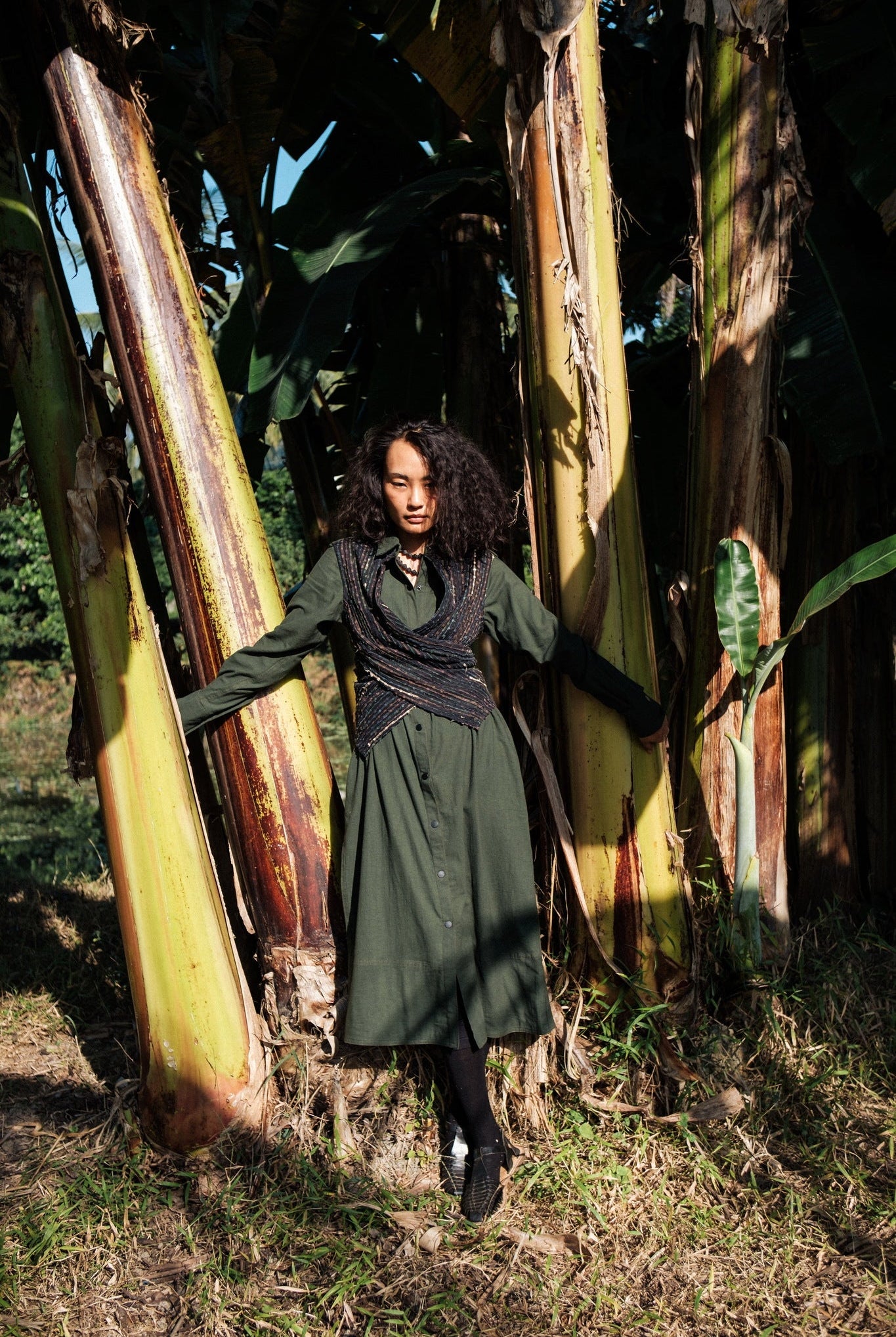 Handwoven Seattle Wrap Dress - Green - CiceroniDressesThe Terra Tribe