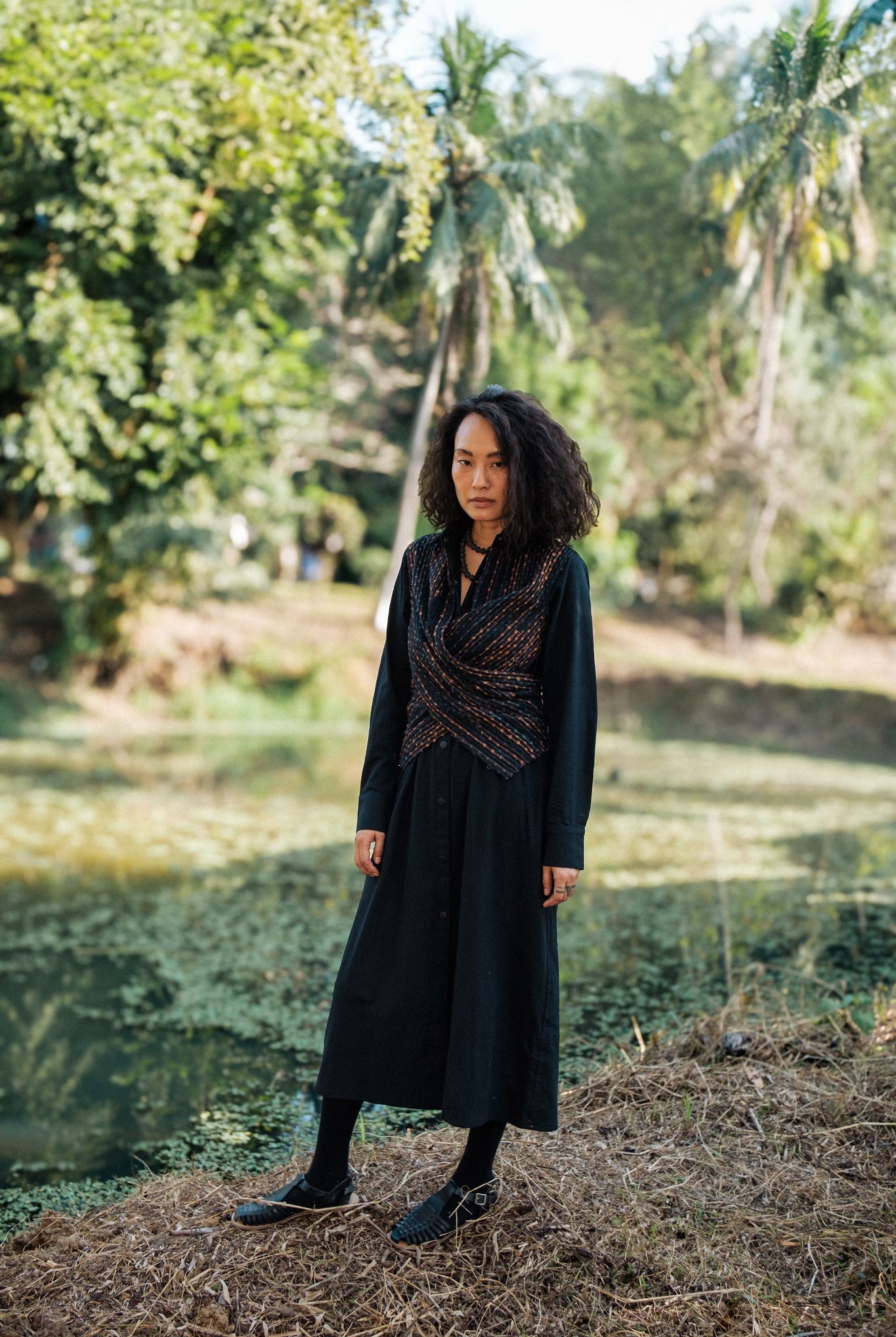 Handwoven Seattle Wrap Dress - Green - CiceroniDressesThe Terra Tribe