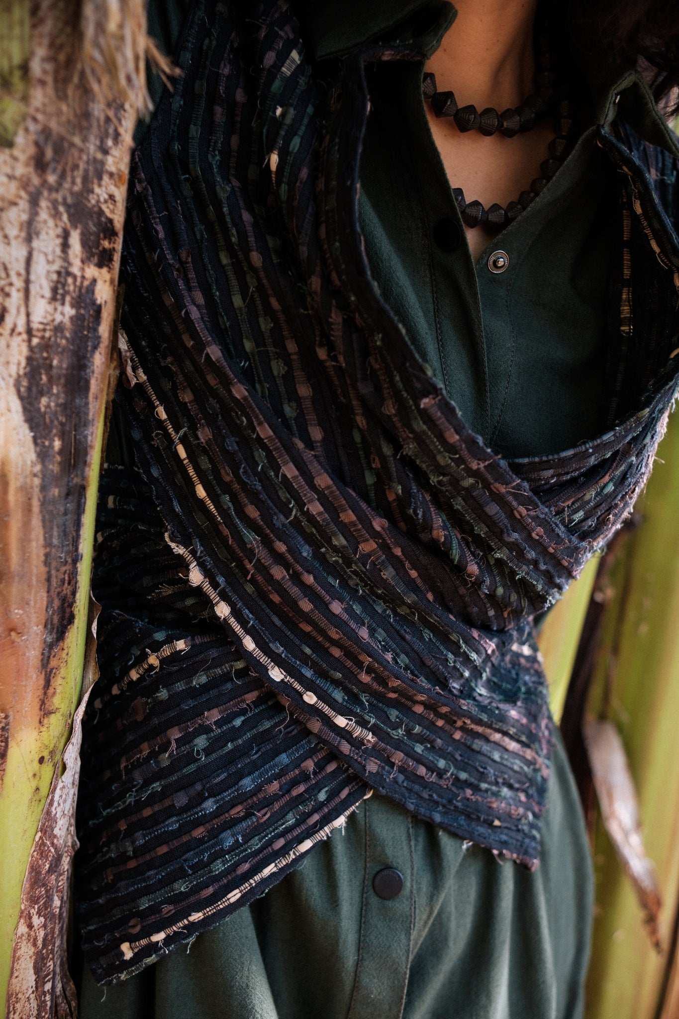 Handwoven Seattle Wrap Dress - Green - CiceroniDressesThe Terra Tribe
