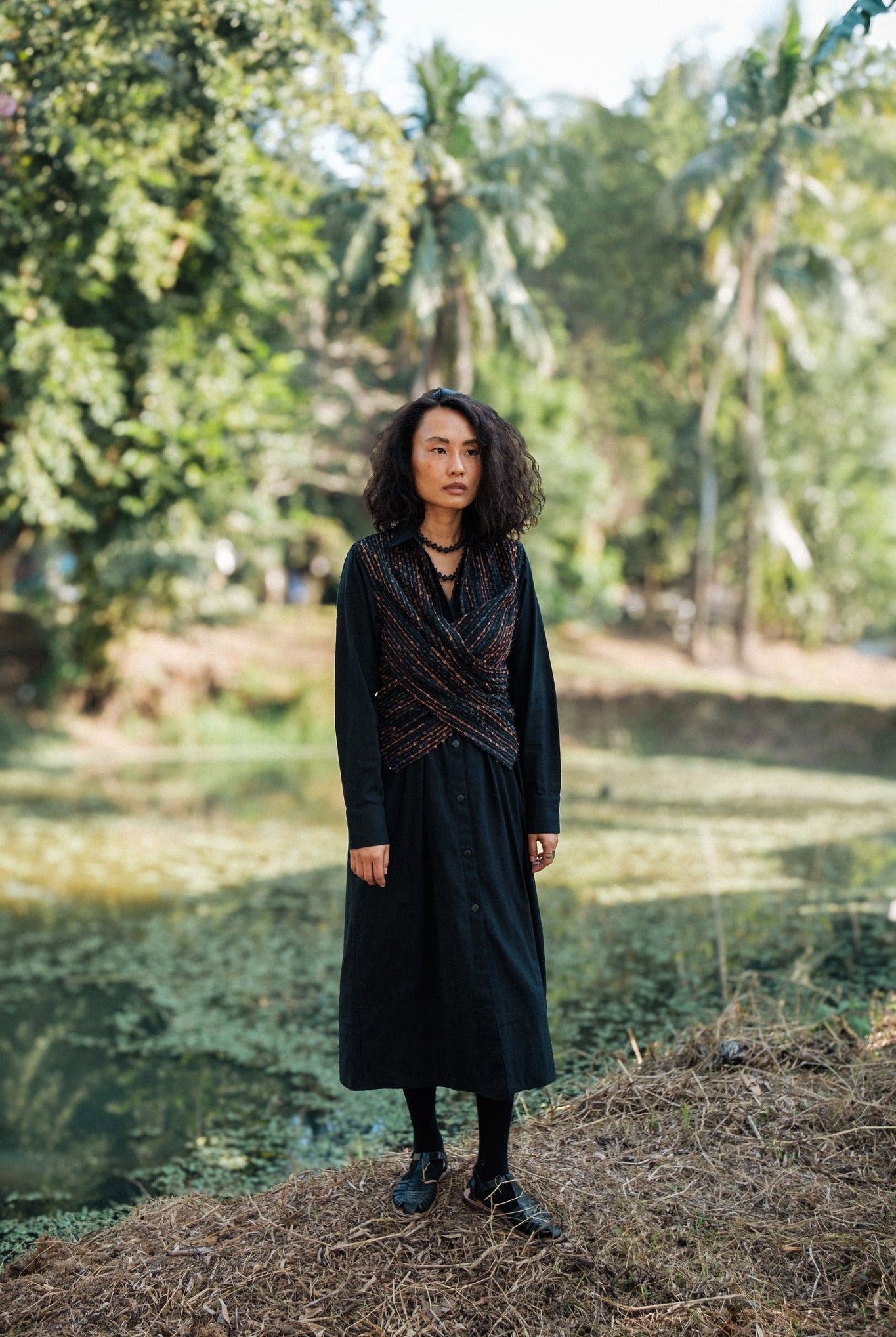 Handwoven Seattle Wrap Dress - Green - CiceroniDressesThe Terra Tribe