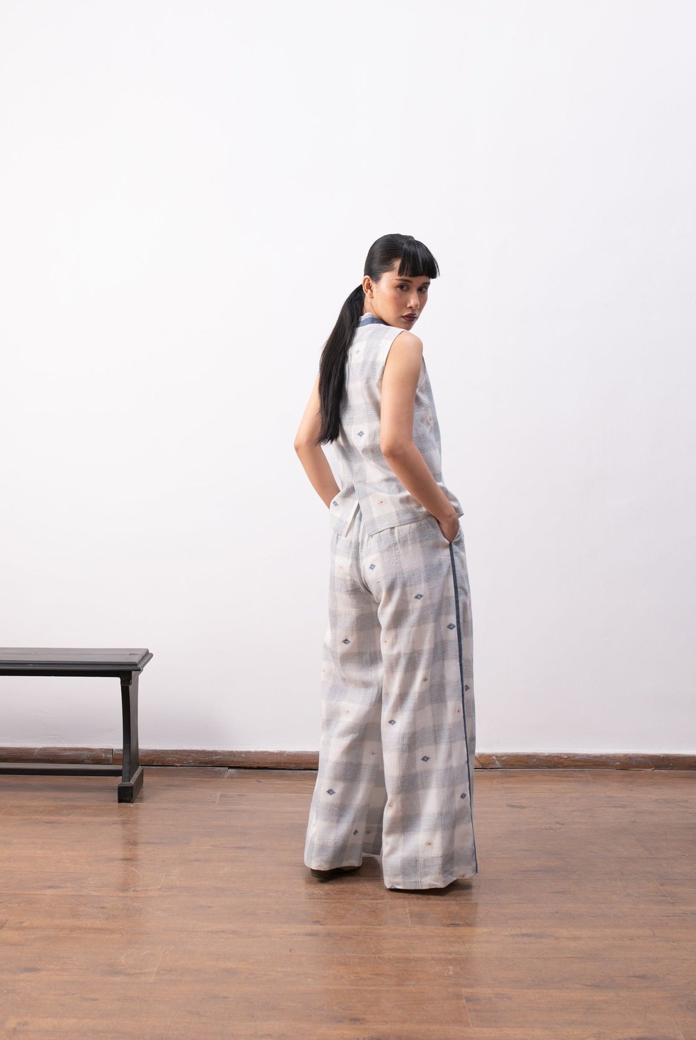 Hannah Co - ord - White & Indigo - CiceroniCo - ord SetHiranya