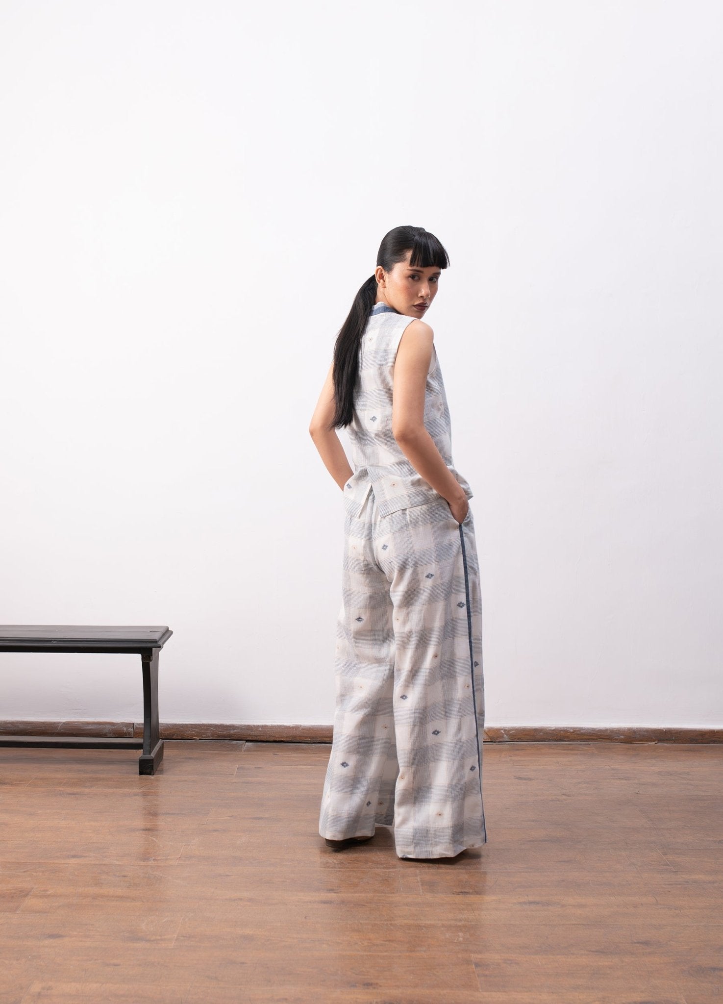 Hannah Co - ord - White & Indigo - CiceroniCo - ord SetHiranya