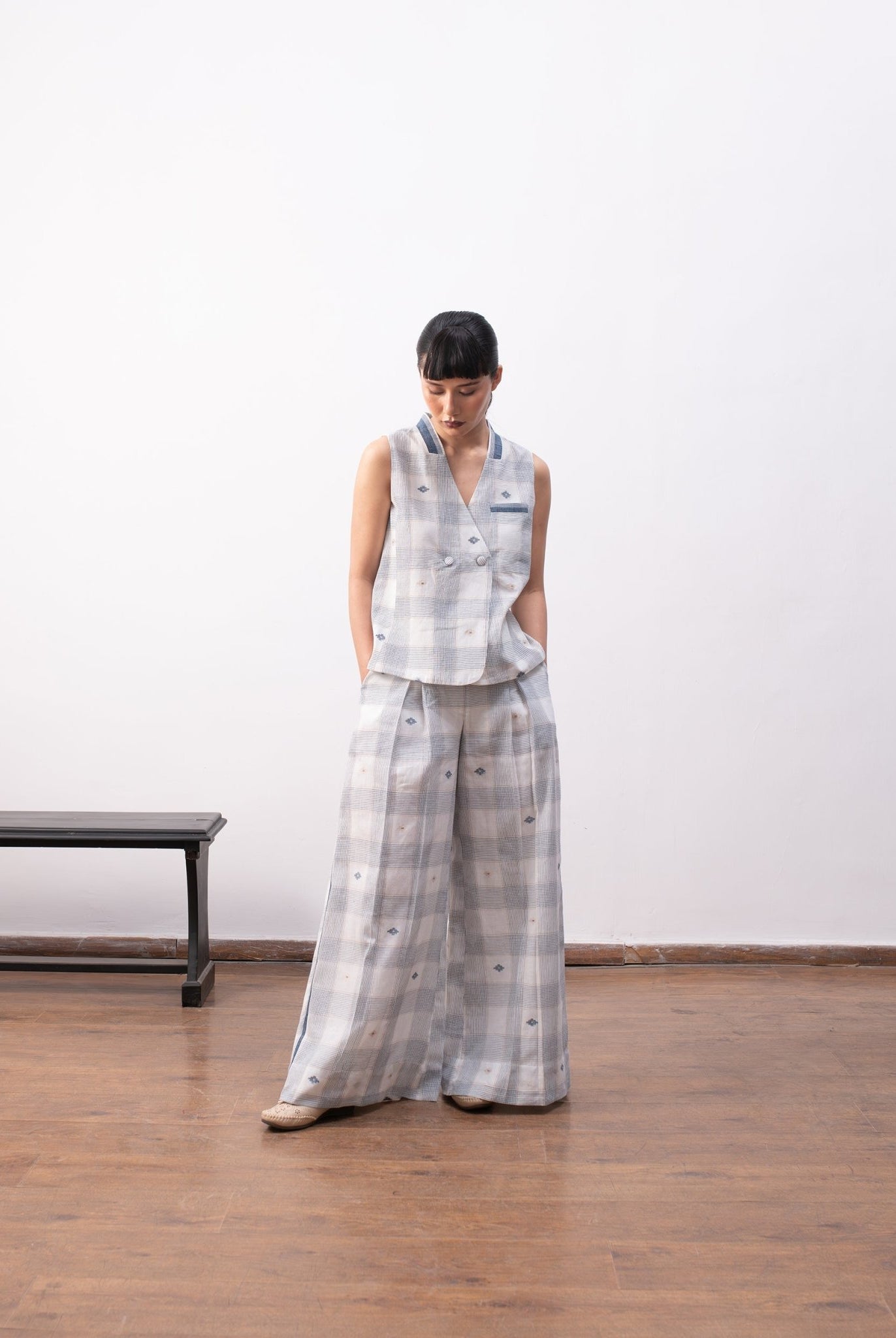 Hannah Co - ord - White & Indigo - CiceroniCo - ord SetHiranya