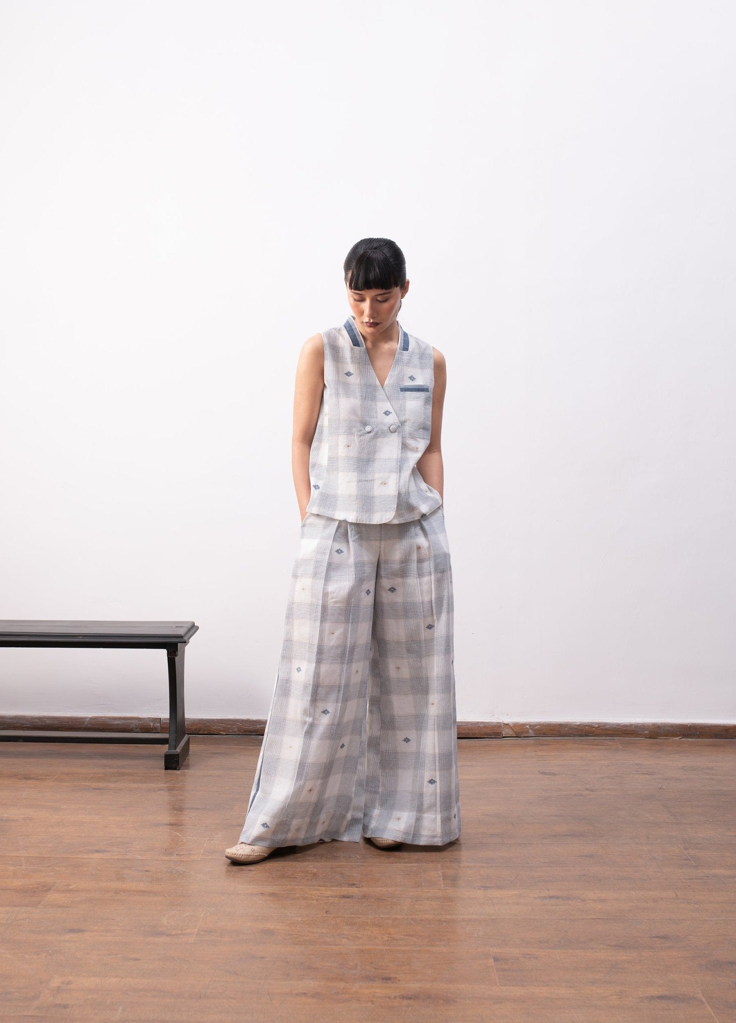 Hannah Co - ord - White & Indigo - CiceroniCo - ord SetHiranya