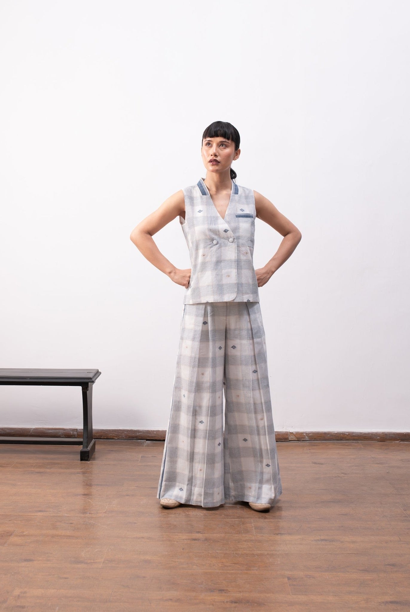 Hannah Co - ord - White & Indigo - CiceroniCo - ord SetHiranya