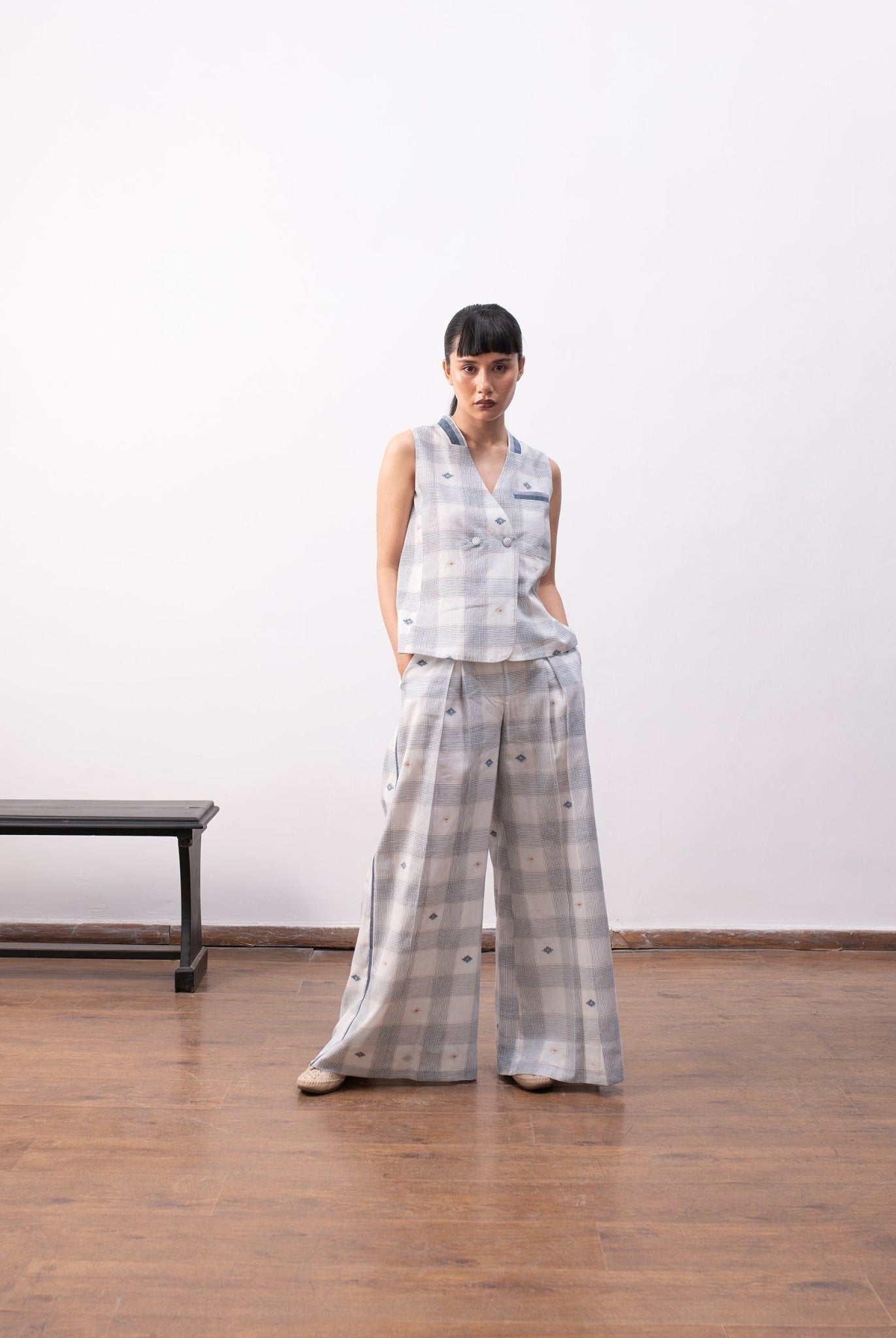 Hannah Co - ord - White & Indigo - CiceroniCo - ord SetHiranya