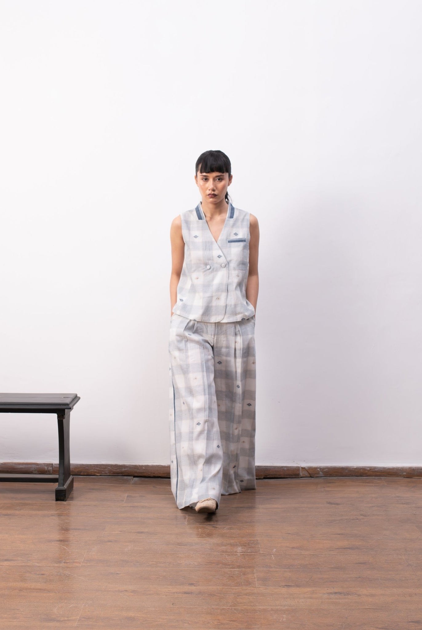 Hannah Co - ord - White & Indigo - CiceroniCo - ord SetHiranya