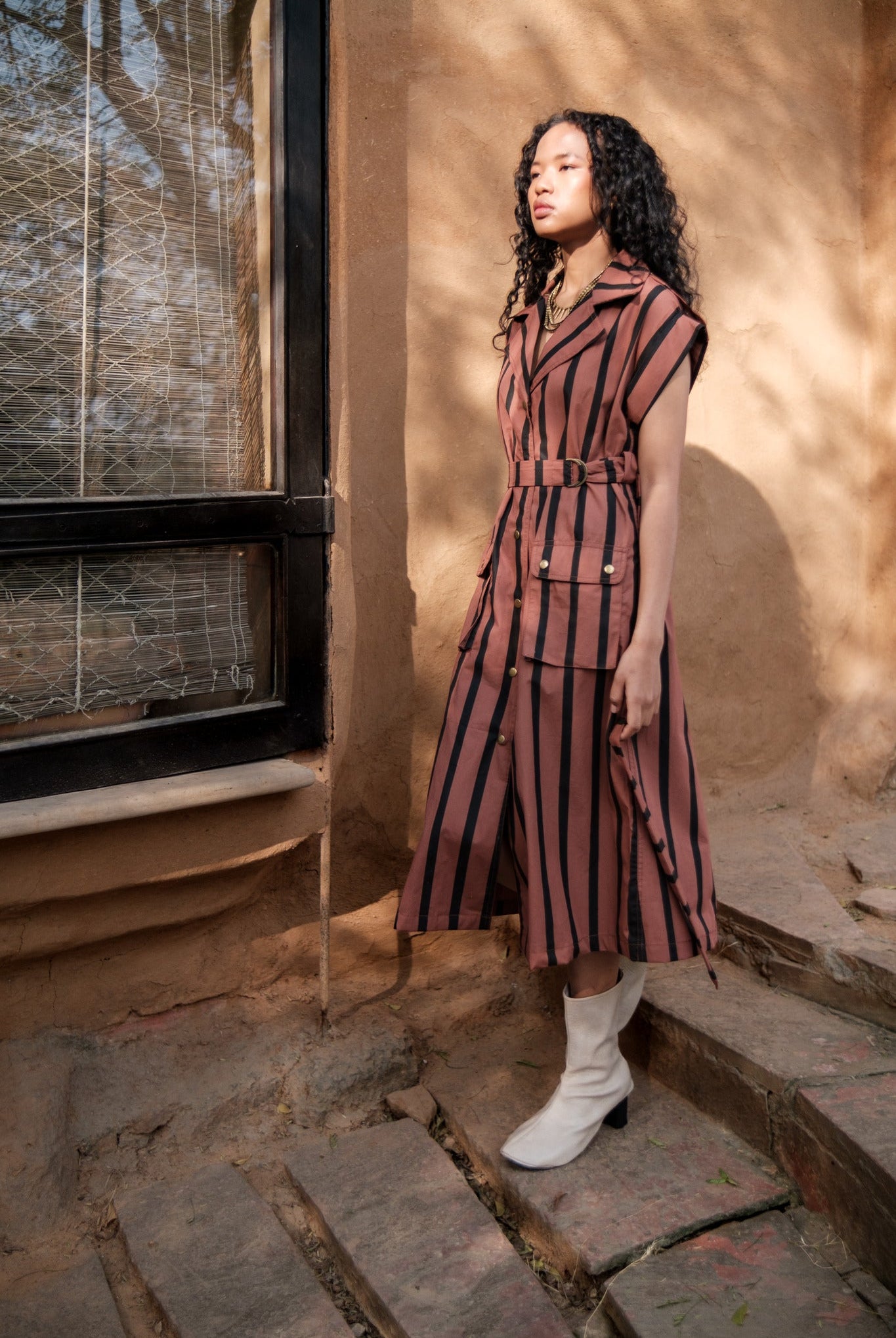 Harajuku Trench - Stripe Print - CiceroniTrench CoatThe Terra Tribe