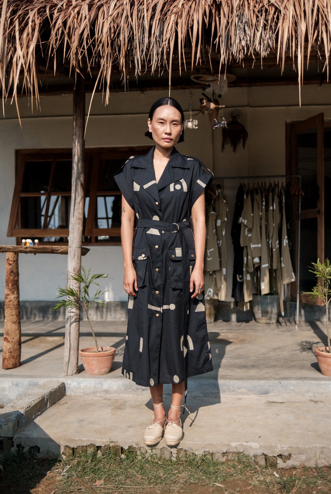 Harajuku Trench - Triangle Print - CiceroniTrench CoatThe Terra Tribe
