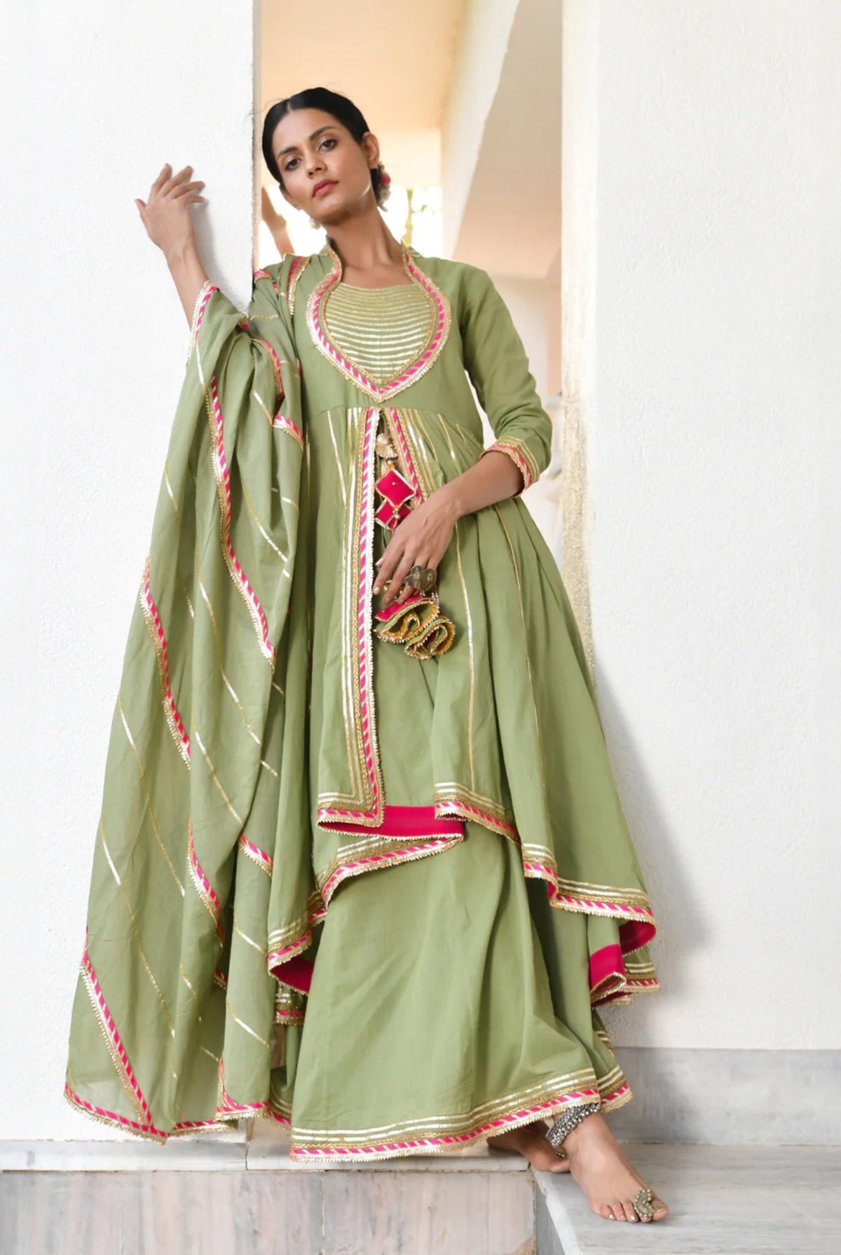 Harit Meera Sharara Set - CiceroniKurta Set, Festive WearOmaana
