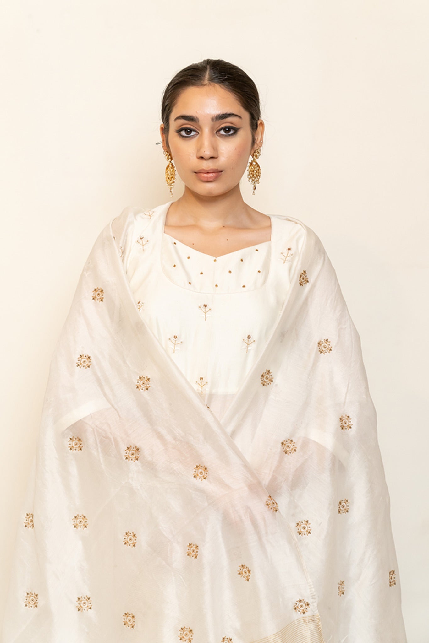 Heer Kanchadi Set - Ivory (Set of 3) - CiceroniKurta Set, Festive wearNirjara