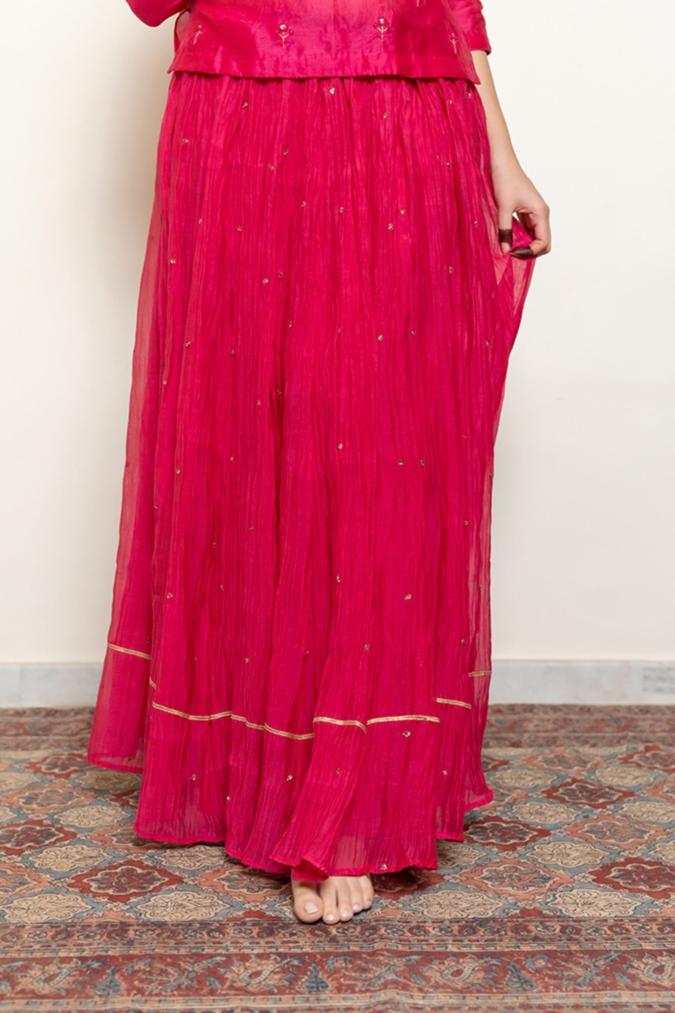 Heer Kanchadi Set - Rani Pink - CiceroniKurta Set, Festive wearNirjara