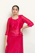 Heer Kanchadi Set - Rani Pink - CiceroniKurta Set, Festive wearNirjara