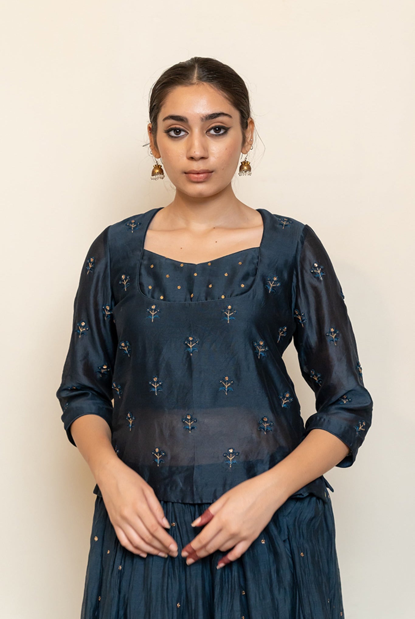 Heer Kanchadi Set - Teal Blue - CiceroniKurta Set, Festive wearNirjara