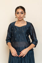 Heer Kanchadi Set - Teal Blue - CiceroniKurta Set, Festive wearNirjara