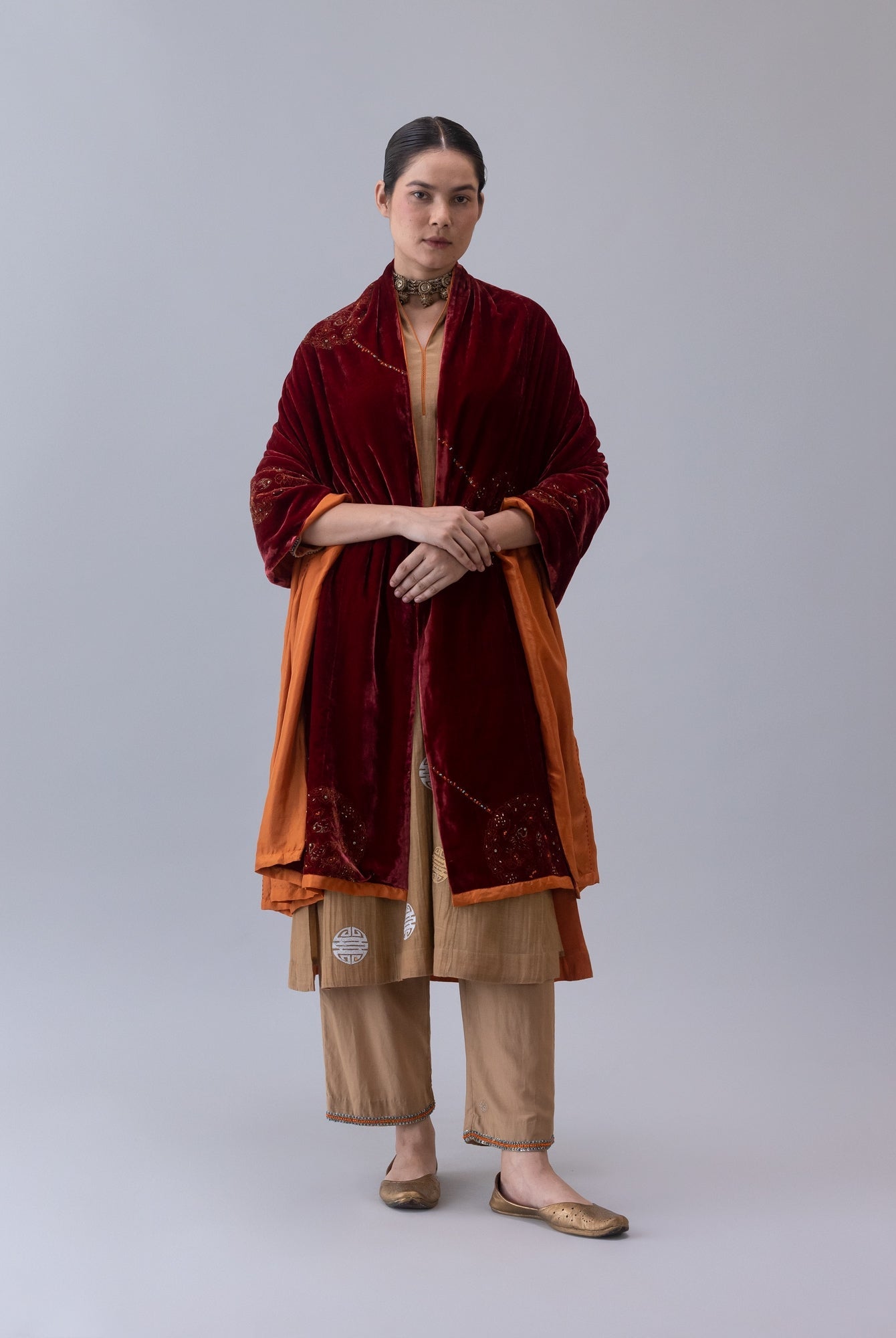 Hemis Red Dupatta - CiceroniDupattaShades of India