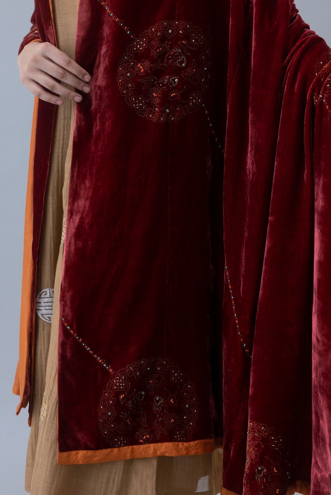 Hemis Red Dupatta - CiceroniDupattaShades of India