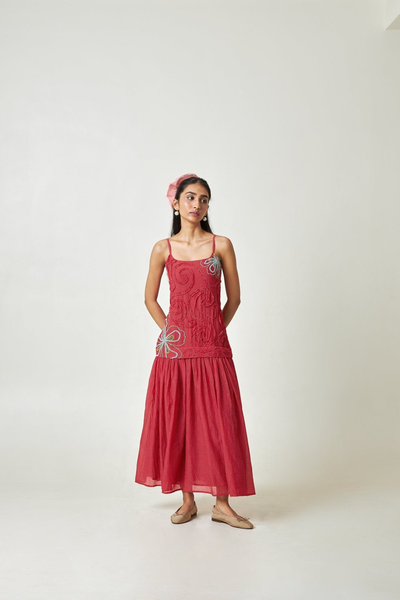 Hibisca Embroidered Dress - CiceroniDressPants and Pajamas