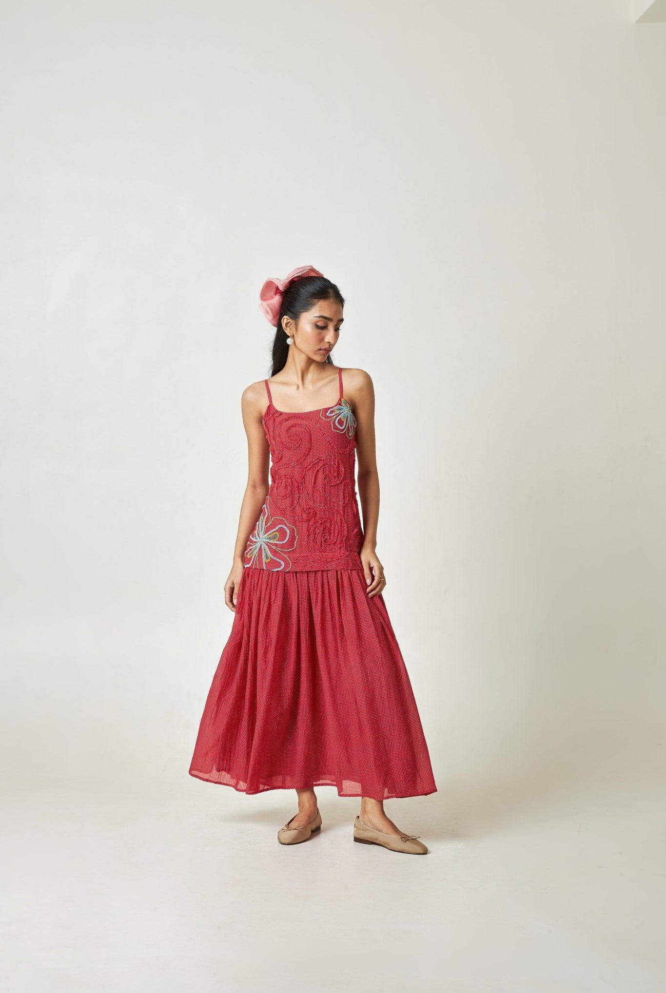 Hibisca Embroidered Dress - CiceroniDressPants and Pajamas