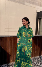 Honeydew Kaftan In Hera Print - CiceroniKaftanHappi Space
