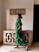 Honeydew Kaftan In Hera Print - CiceroniKaftanHappi Space