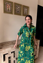 Honeydew Kaftan In Hera Print - CiceroniKaftanHappi Space