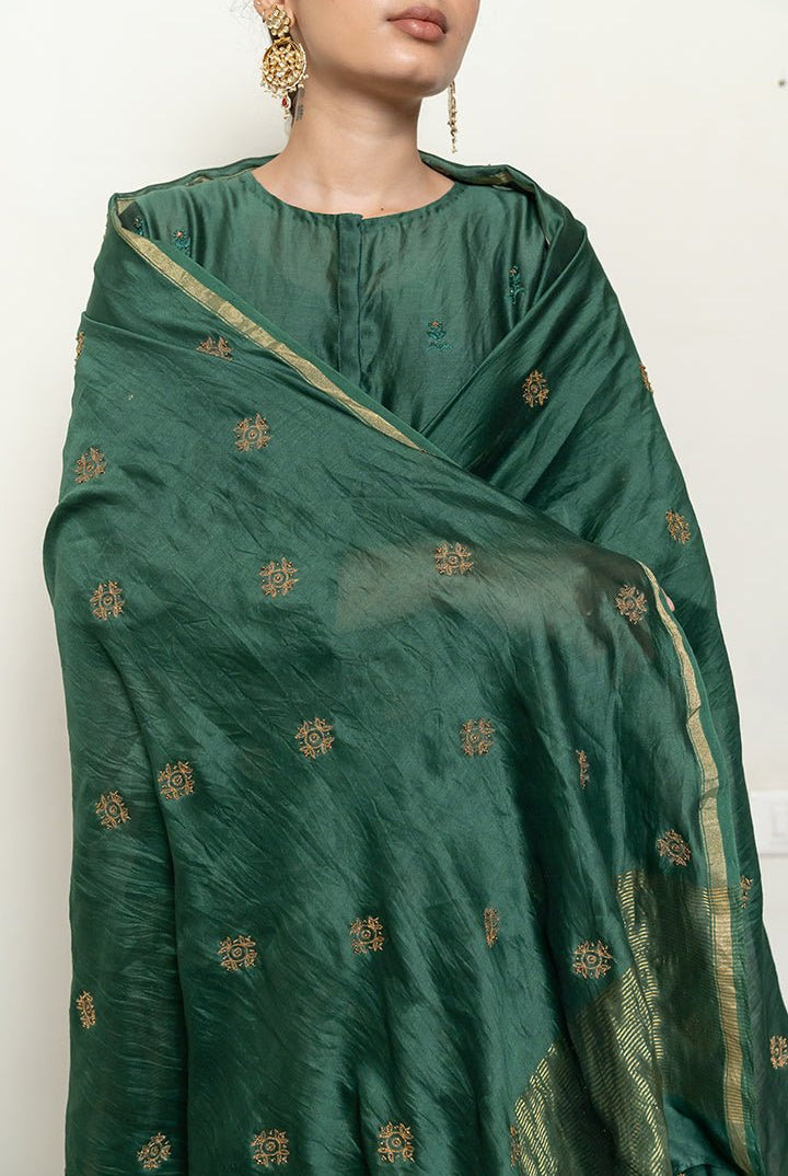 Hoor Odhani - Emerald Green - CiceroniOdhaniNirjara