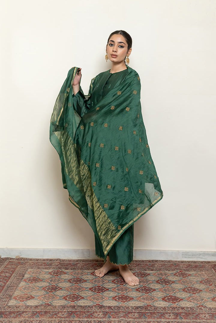 Hoor Odhani - Emerald Green - CiceroniOdhaniNirjara