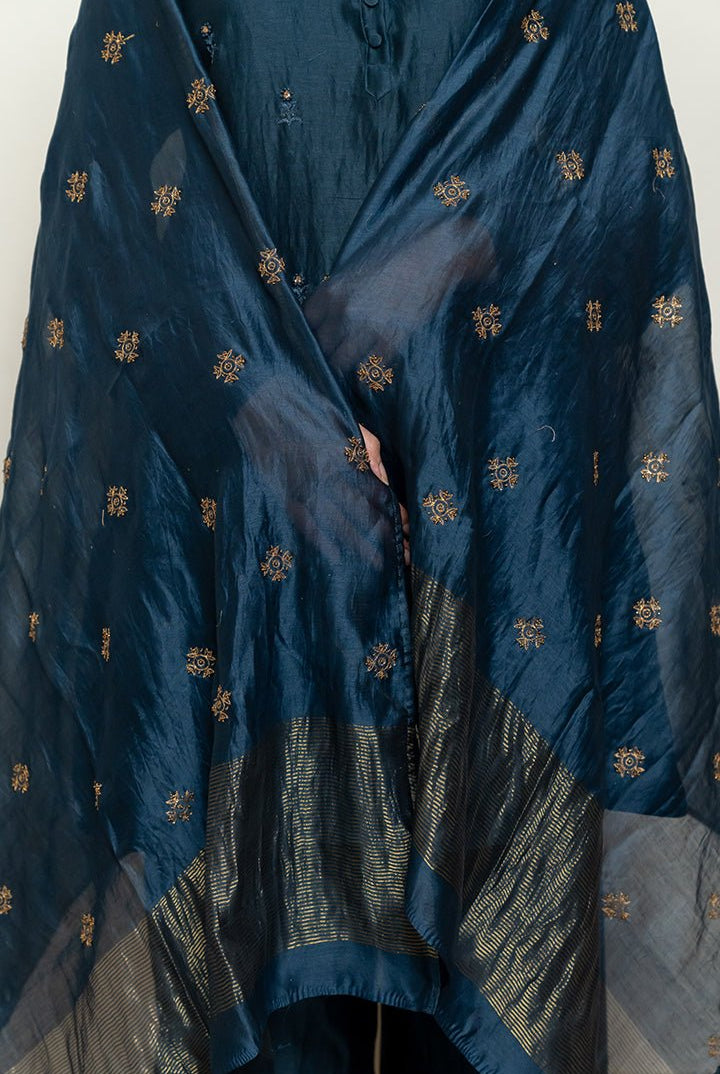Hoor Odhani - Teal Blue - CiceroniOdhaniNirjara