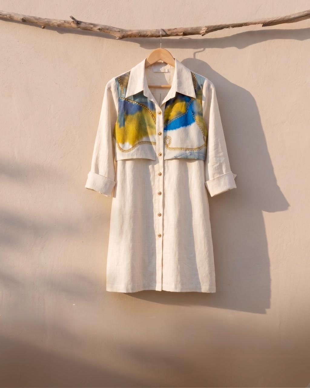 Horizon off white Flap Dress - CiceroniDressArtbeats by Keerthana