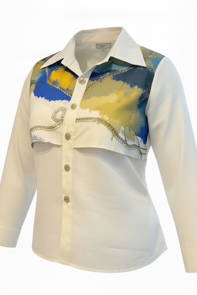 Horizon off white Flap Shirt - CiceroniShirtArtbeats by Keerthana