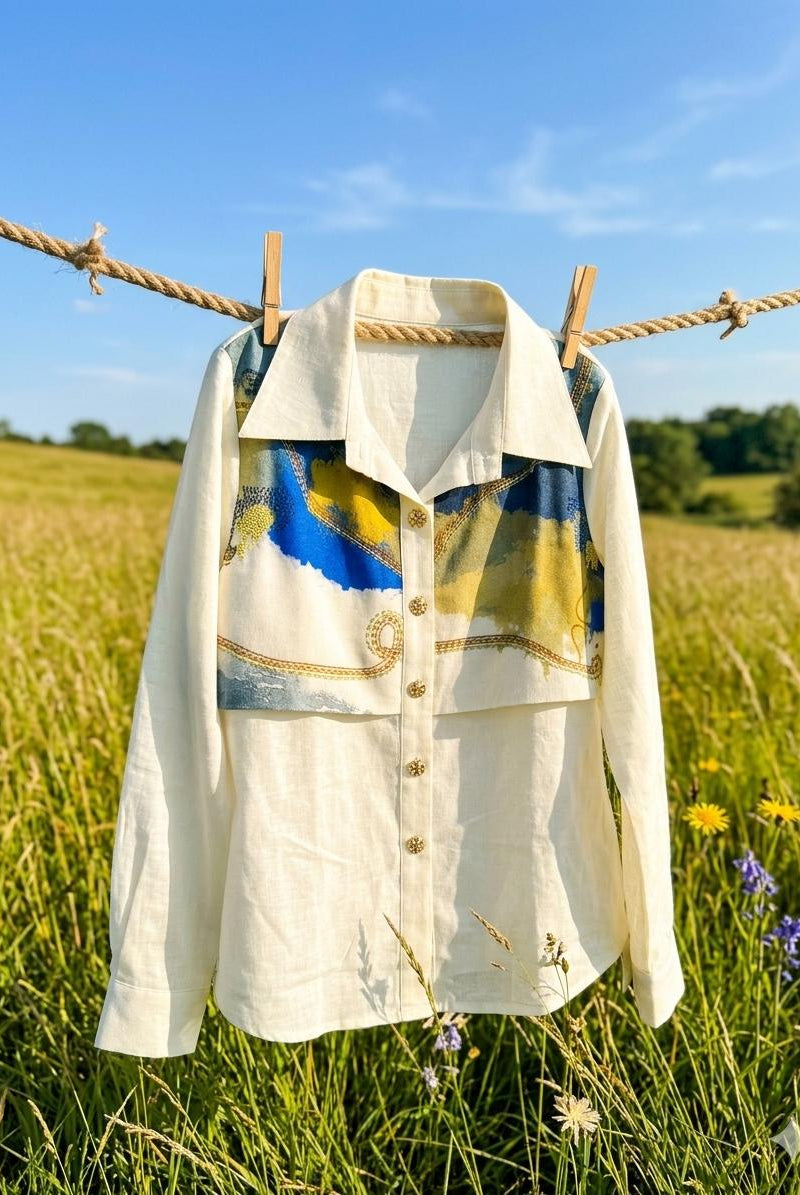 Horizon off white Flap Shirt - CiceroniShirtArtbeats by Keerthana