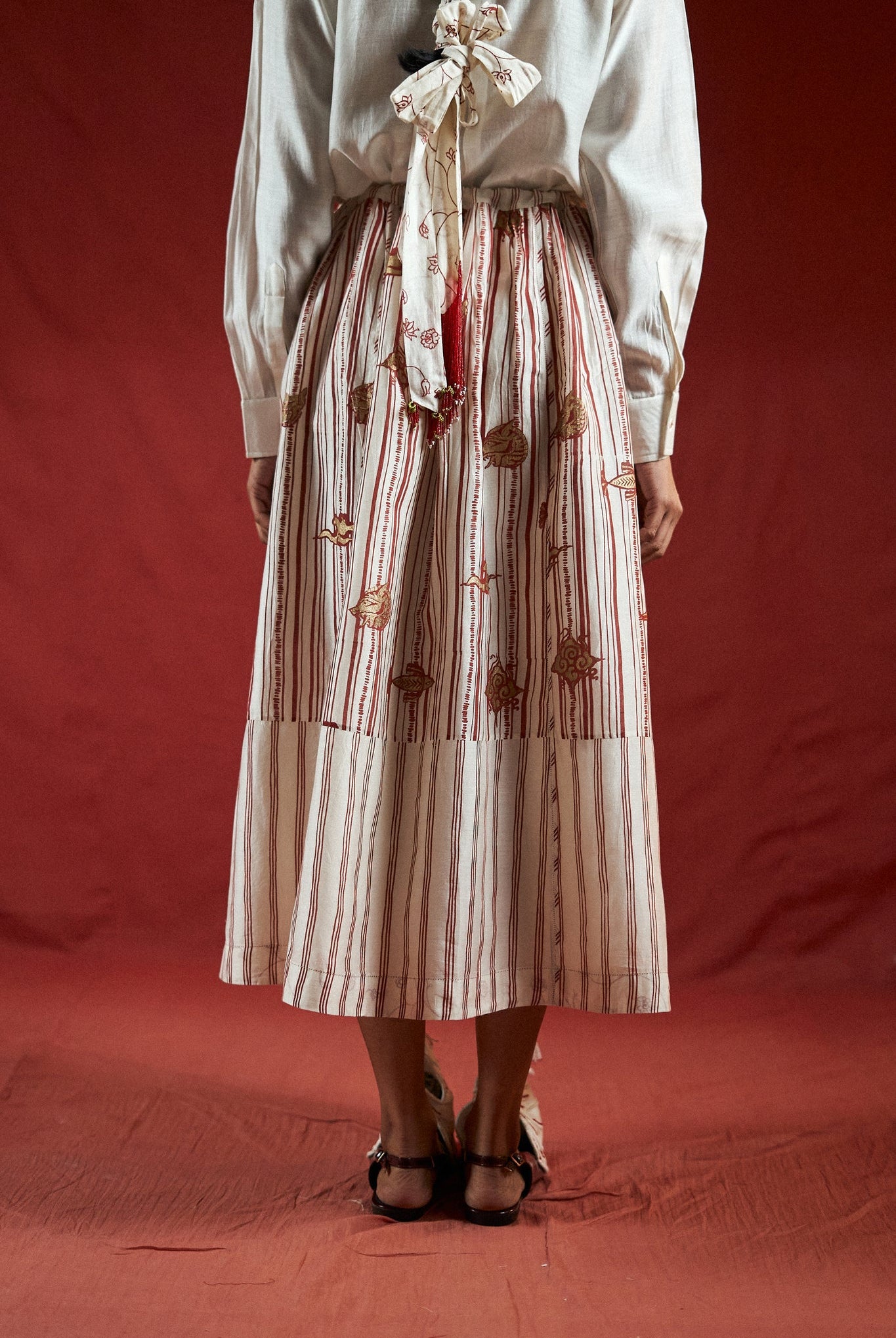 Htami Drawstring Panelled Skirt - CiceroniSkirtsAhmev