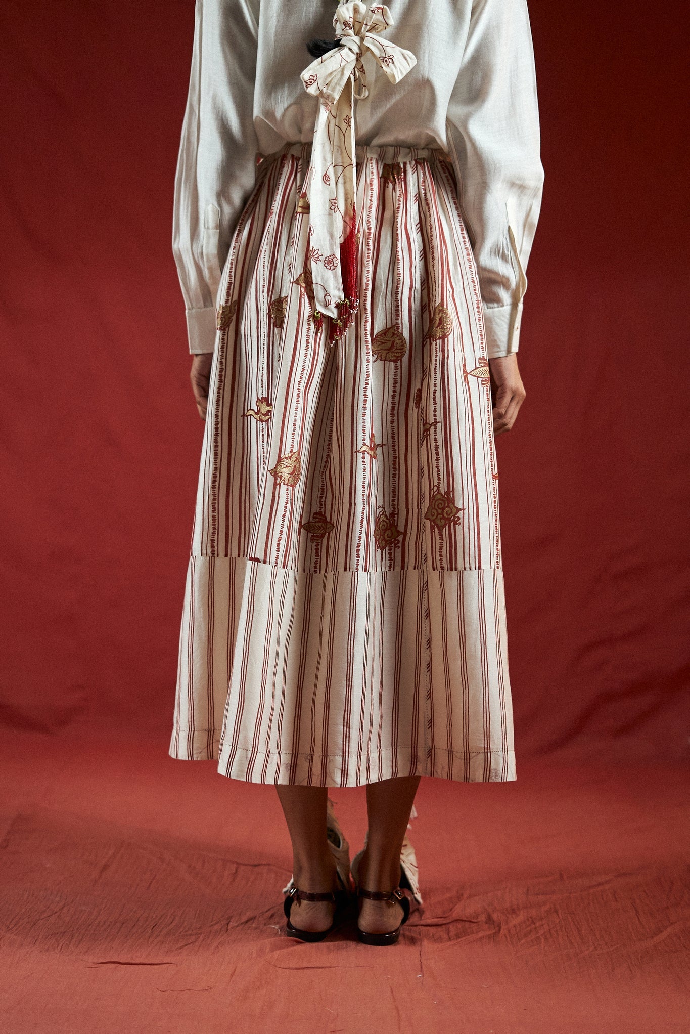 Htami Drawstring Panelled Skirt - CiceroniSkirtsAhmev