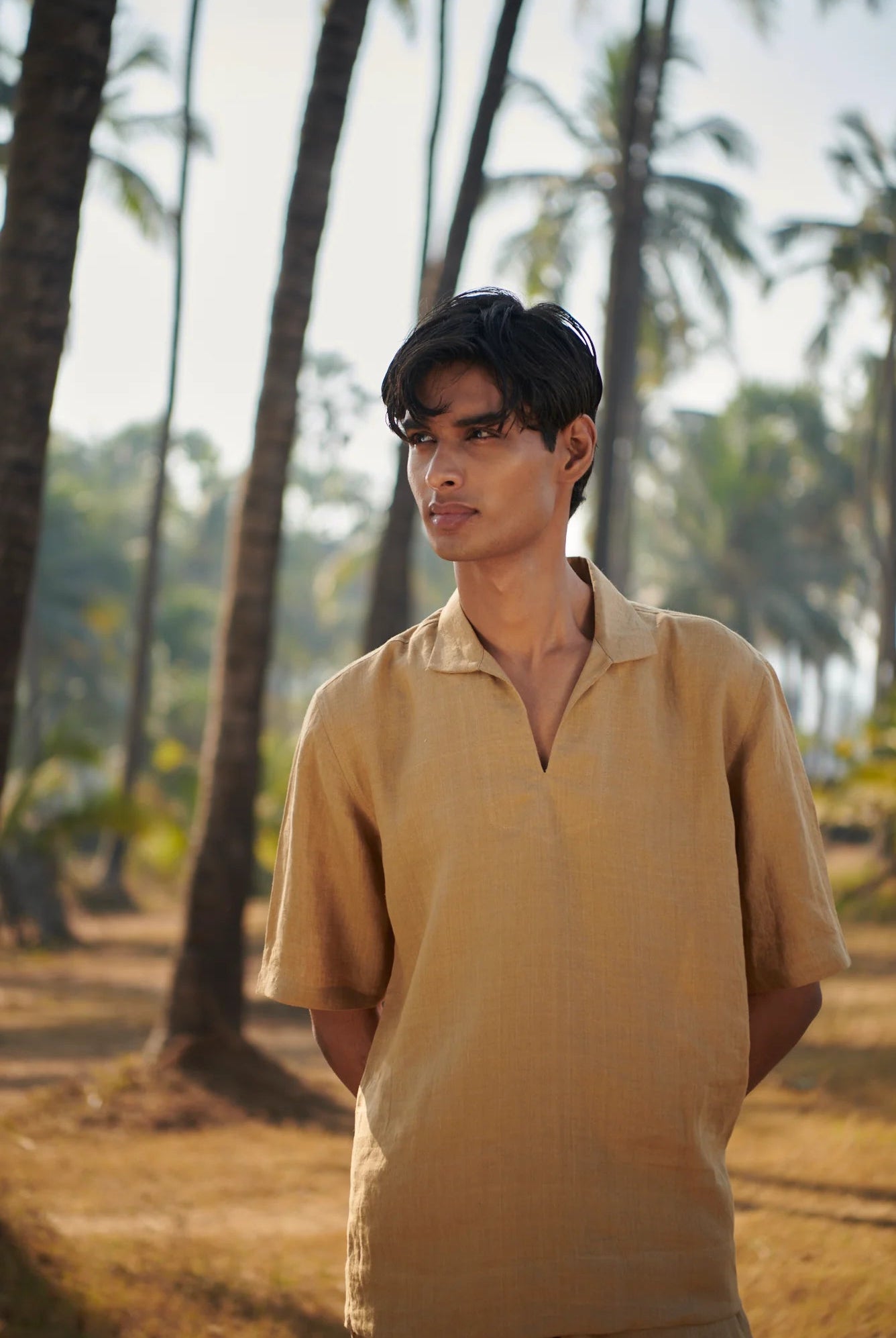 Husk Linen Men's Popover Shirt - CiceroniShirtSaphed