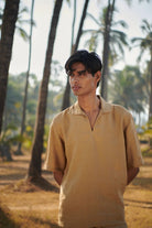 Husk Linen Men's Popover Shirt - CiceroniShirtSaphed