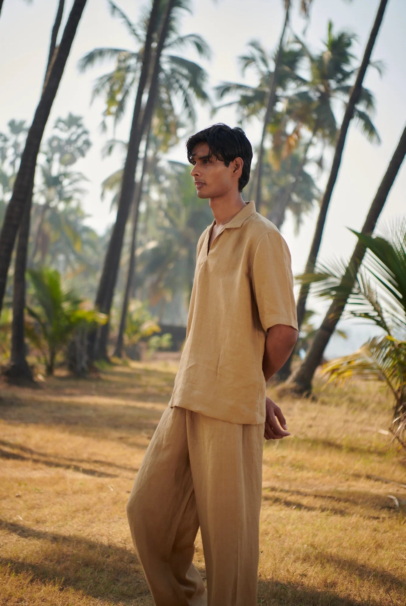 Husk Linen Men's Popover Shirt - CiceroniShirtSaphed