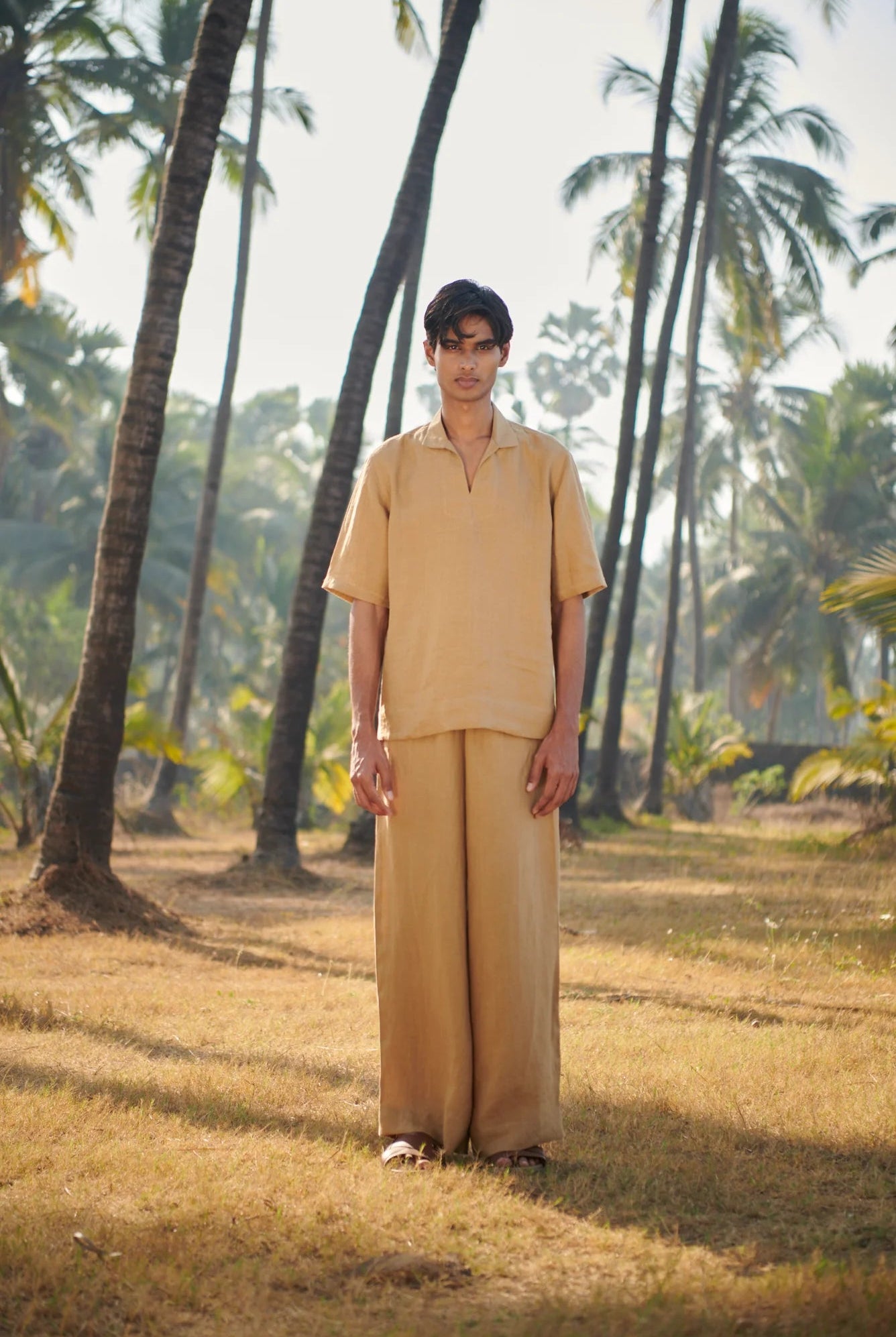 Husk Linen Men's Pyjama Pants - CiceroniPantsSaphed