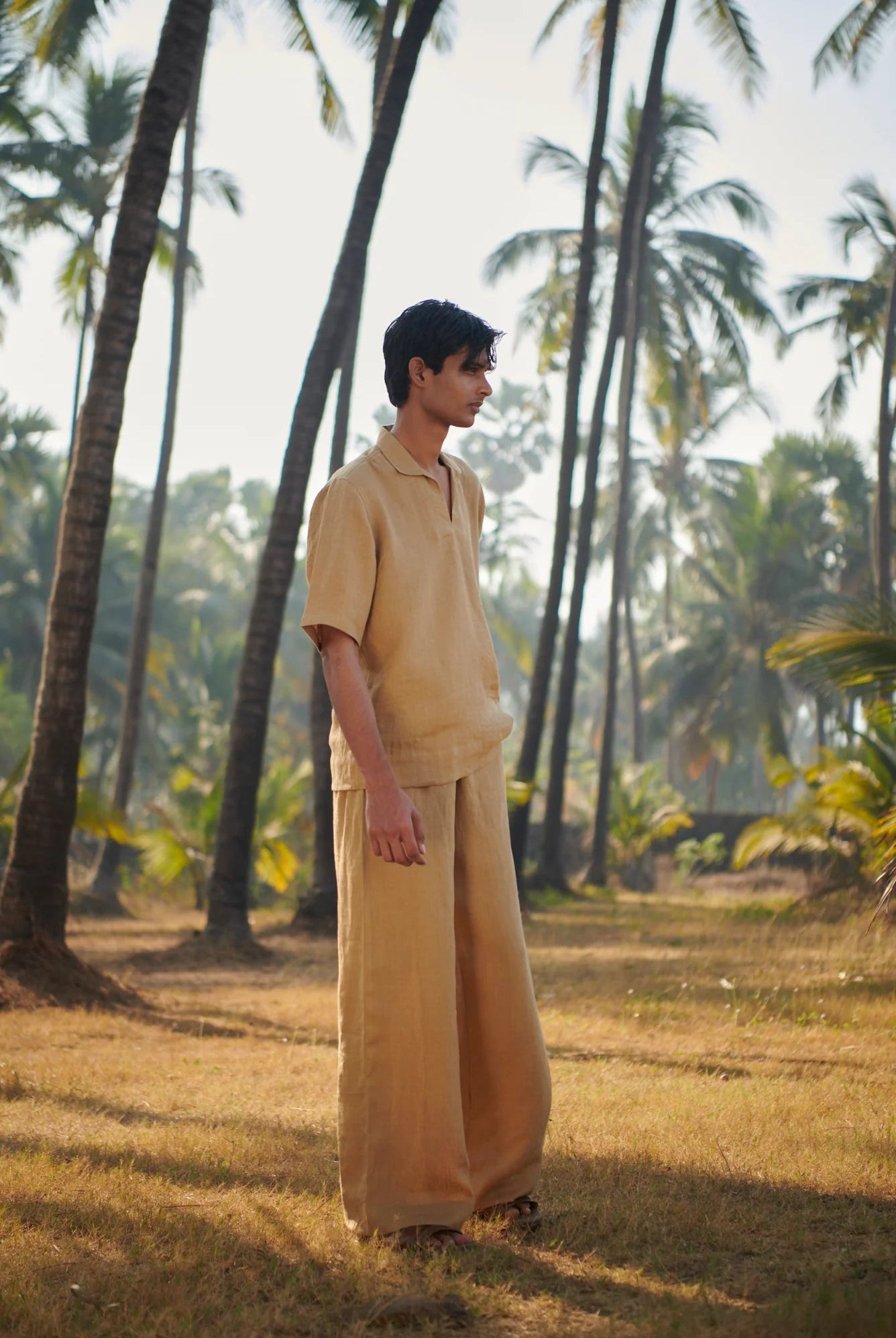 Husk Linen Men's Pyjama Pants - CiceroniPantsSaphed