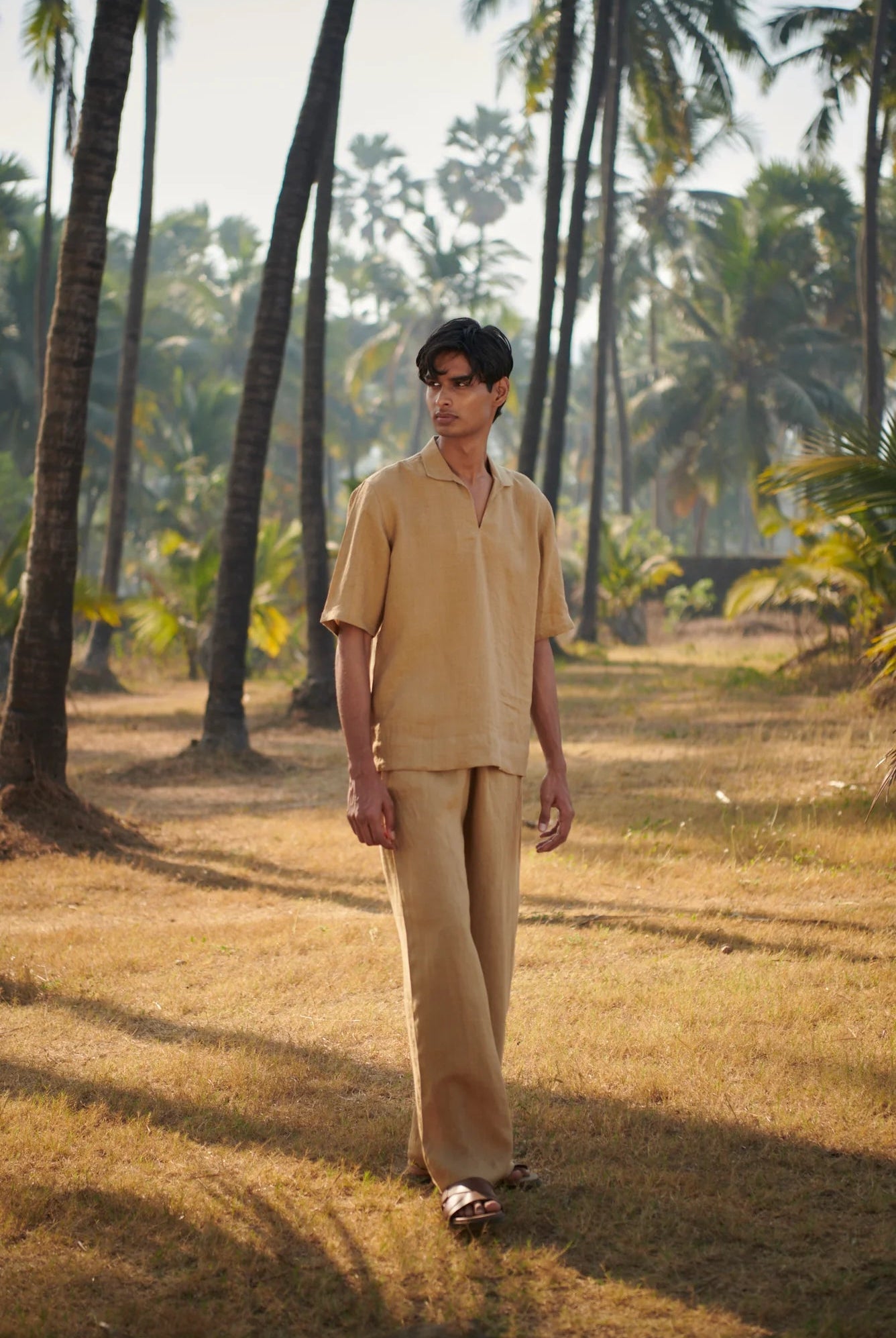 Husk Linen Men's Pyjama Pants - CiceroniPantsSaphed