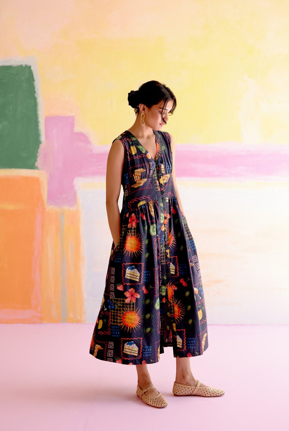 Hymn Midi Dress in Aloha Print - CiceroniDressesHappi Space