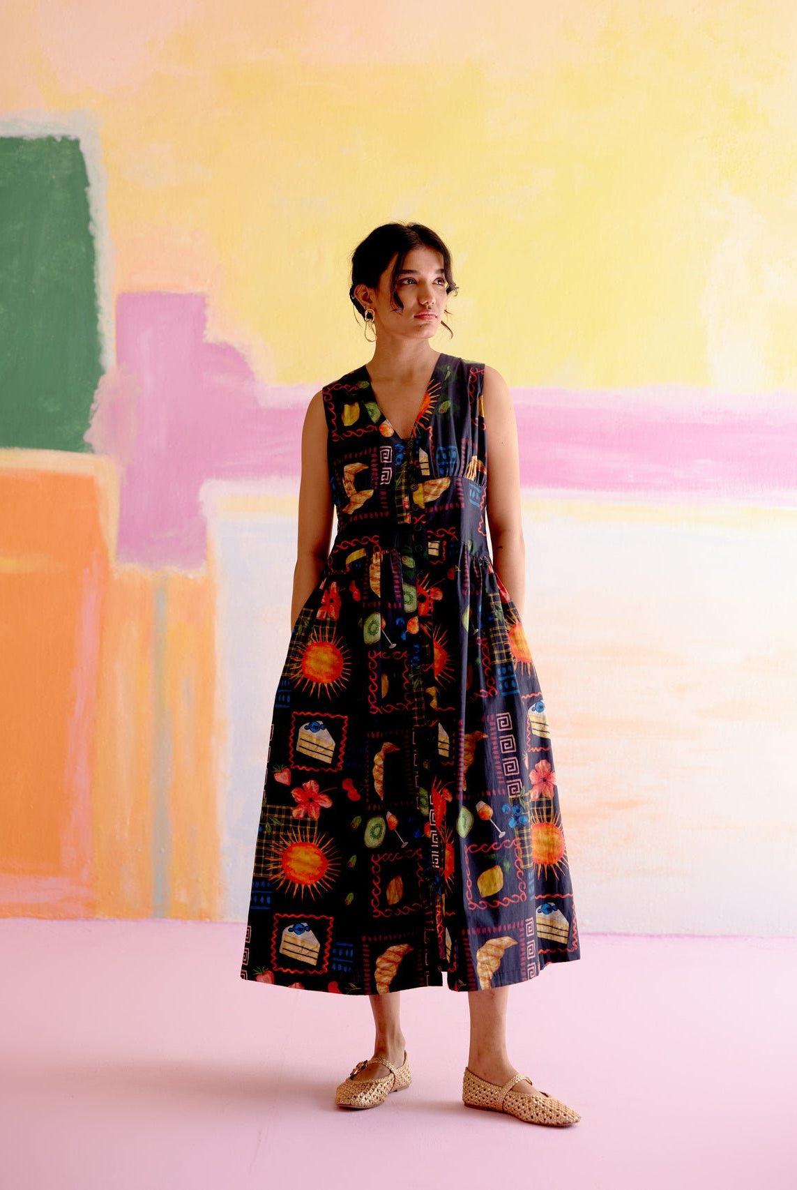 Hymn Midi Dress in Aloha Print - CiceroniDressesHappi Space