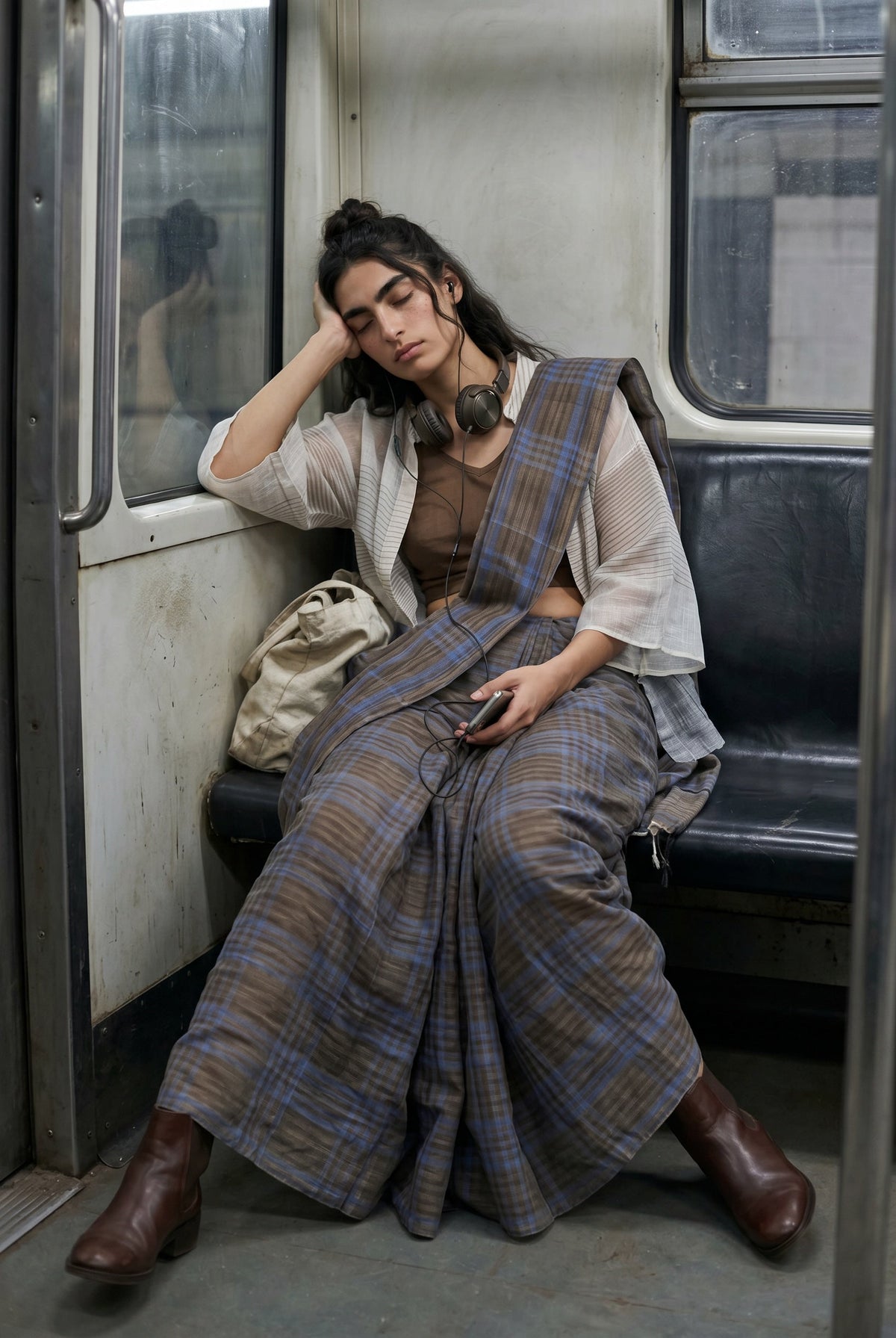 I Am in Love Saree - Mocha Weave - CiceroniSareePaeony